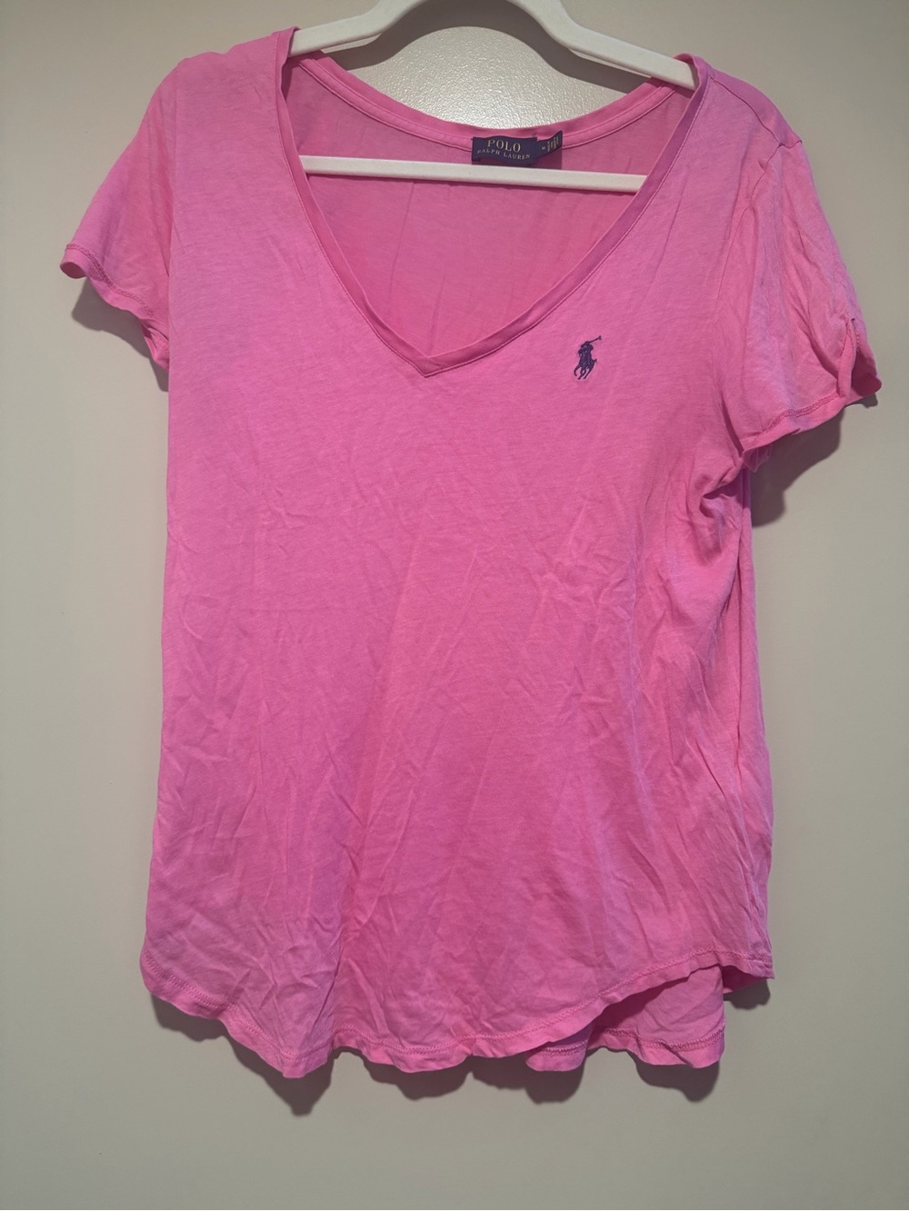 Ralph Lauren Pink V-Neck Short Sleeve Tee